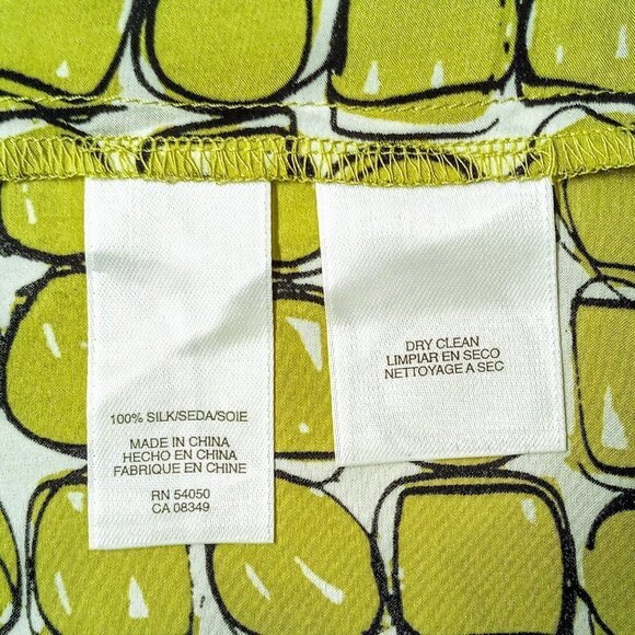 Nine West Lime Green Silk Pleat V-Neck Top - Picture 4 of 4